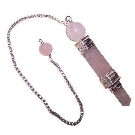 Εκκρεμές από Ροζ Χαλαζία με Αιχμή – Rose Quartz