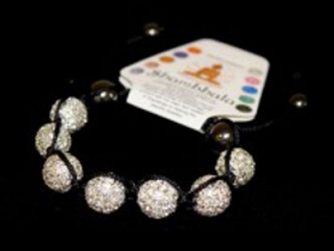 Βραχιόλι Shamballa με 7 Λευκούς Κρυστάλλους και Αιματίτη