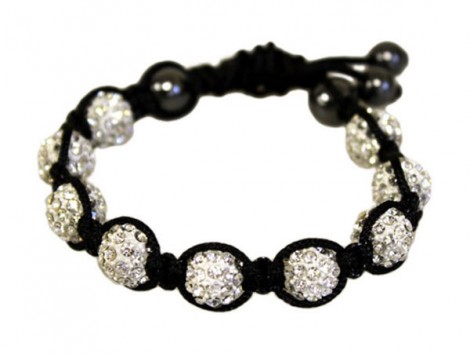 Βραχιόλι Shamballa Λευκό με Κρυστάλλους