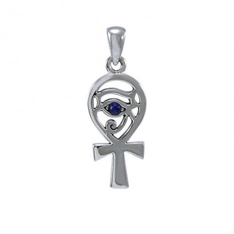Ankh with Eye of Horus για Προστασία, Υγεία και Δύναμη - Ασήμι 925°