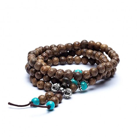 Mala με Ξύλινες Χάντρες (Καφέ)