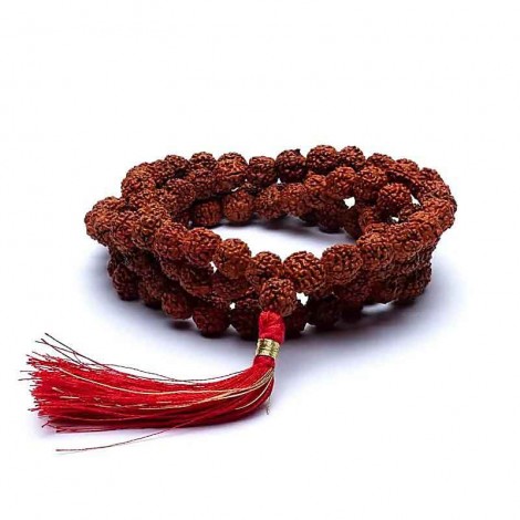 Mala Rudraksha με Κόκκινη Φούντα 0,8 cm