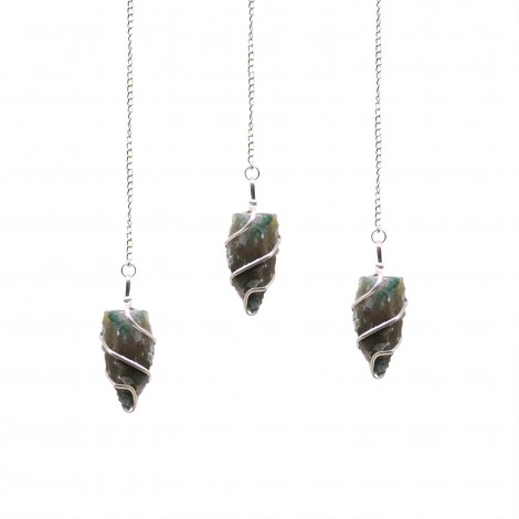 Εκκρεμές Ακατέργαστου Βρυώδη Αχάτη – Moss Agate