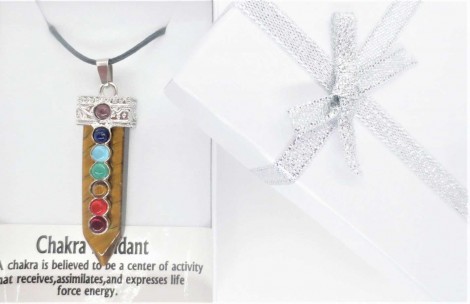 Κολιέ Μάτι Τίγρης Επτά Τσάκρα – 7 Chakra Tiger Eye