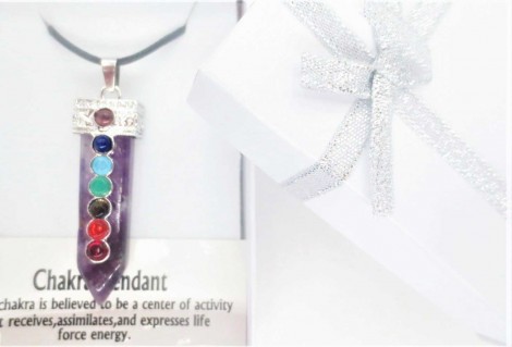 Κολιέ με Αμέθυστο Επτά Τσάκρα – 7 Chakra Amethyst