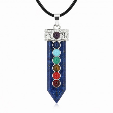Κολιέ Επτά Τσάκρα με Λάπις Λάζουλι – 7 Chakra Lapis Lazuli