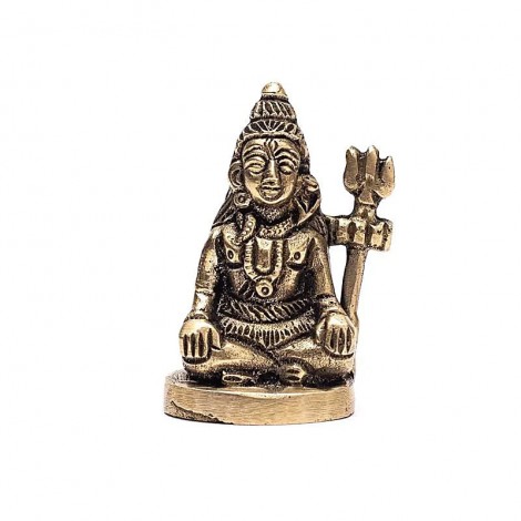 Μίνι Αγαλματίδιο Καθιστός Shiva – Brass 4,5x3cm