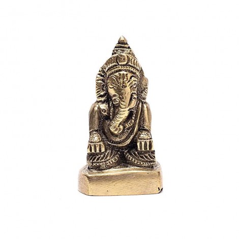 Μίνι Αγαλματίδιο Καθιστός Ganesha – Brass 5x3cm