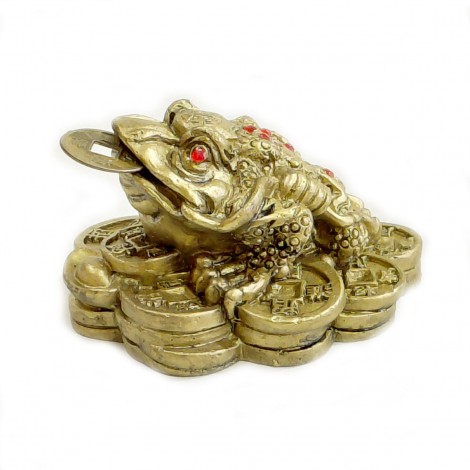 Mini Διακοσμητικός Βάτραχος Feng Shui – Πλούτος & Τύχη 7x4cm