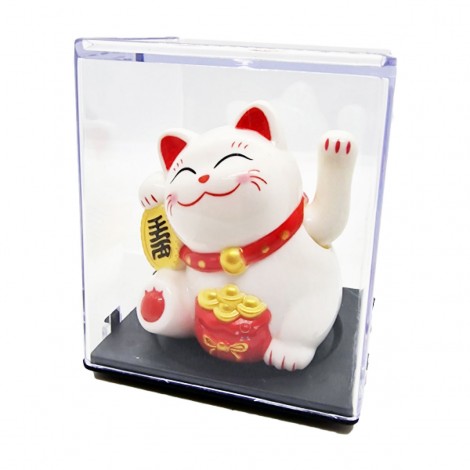 Τυχερή Γάτα Καλωσορίσματος Maneki Neko – Λευκή