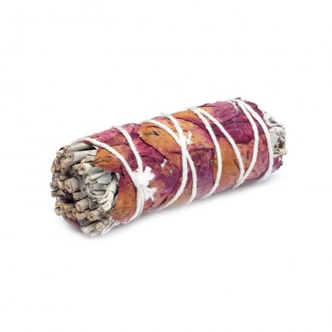 Λευκό Φασκόμηλο με Ροδοπέταλα - Smudge Stick Καθαρισμού & Αγάπης