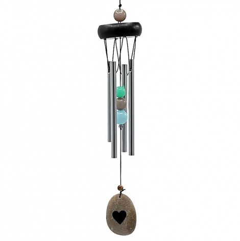 Μελωδός Feng Shui με 4 Μεταλλικά Ραβδιά & Καρδιά 35cm