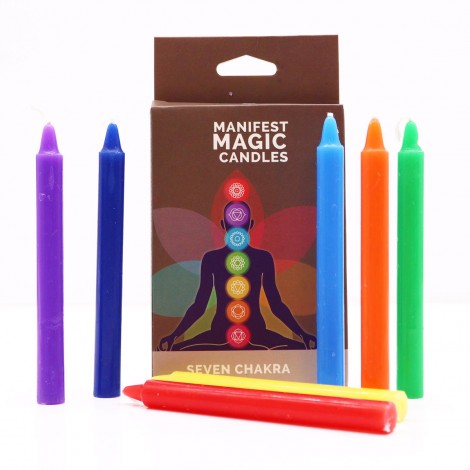 Σετ 7 Μαγικά Κεριά Manifestation – 7 Τσάκρα (Seven Chakras)