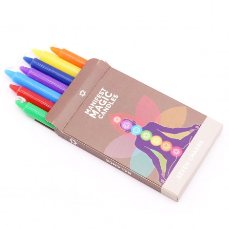 Σετ 7 Μαγικά Κεριά Manifestation – 7 Τσάκρα (Seven Chakras)