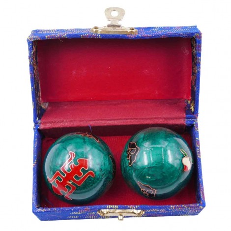 Μπάλες Υγείας και Χαλάρωσης με Κινέζικα Σύμβολα – Πράσινες 3.5cm