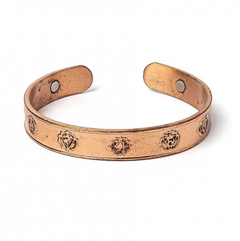 Χάλκινο Μαγνητικό Βραχιόλι Σύμβολα Τσάκρα – Ενέργεια & Ισορροπία