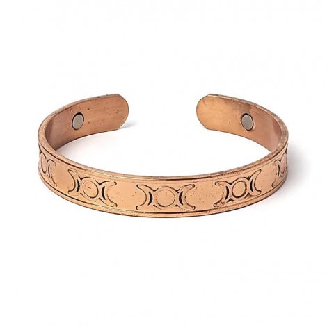 Χάλκινο Μαγνητικό Βραχιόλι Τριπλή Σελήνη – Διαίσθηση & Θηλυκή Ενέργεια