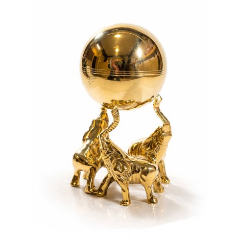 Μπρούτζινοι Ελέφαντες με Χρυσή Σφαίρα – Σύμβολο Δύναμης & Αφθονίας
