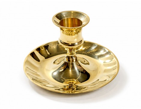 Μπρούτζινο Κηροπήγιο Μονό με Βάση Πιάτο 6x10cm