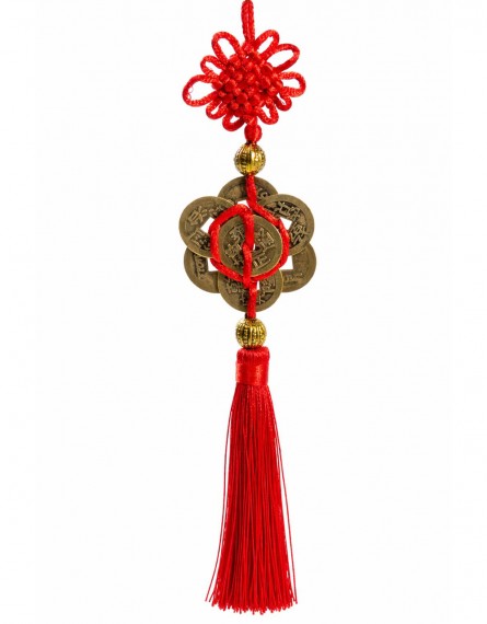 Κρεμαστό Feng Shui με 8 Κινέζικα Νομίσματα Ευημερίας