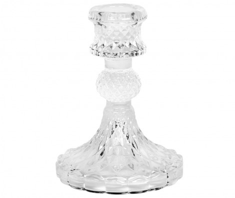 Γυάλινο Κηροπήγιο Μονόκερο Ανάγλυφο 10cm