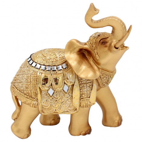 Διακοσμητικός Χρυσός Ελέφαντας Feng Shui - Τύχη & Αφθονία 13cm