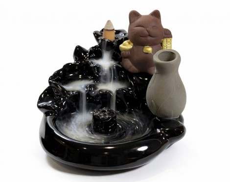 Βάση Κώνου Αναστροφής Ροής Backflow με Γάτα Feng Shui