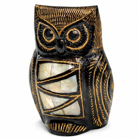 Feng Shui Κουκουβάγια Μπρούτζινη με Φίλντισι – Σοφία & Προστασία