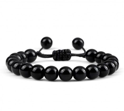 Ανδρικό Βραχιόλι Προστασίας με Μαύρο Όνυχα – Δύναμη & Ενεργειακή Θωράκιση