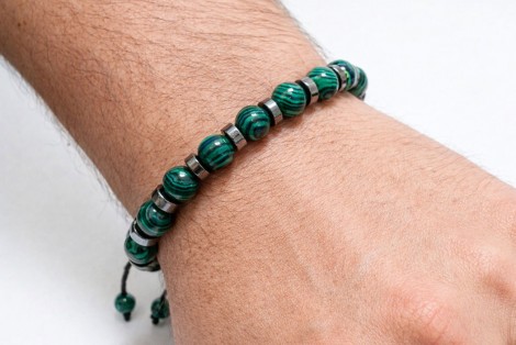 Βραχιόλι Μαλαχίτη & Αιματίτη – Τύχη Προστασία και Δύναμη 8mm