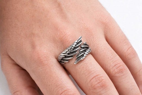 Ασημένιο Δαχτυλίδι Φτερά Αγγέλου 925 – Σύμβολο Προστασίας