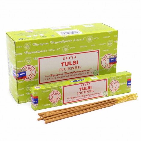 Αρωματικά Στικ Satya Tulsi 15g – Προστασία, Κάθαρση & Ευλογία Χώρου