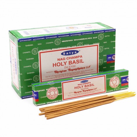 Αρωματικά Στικ Satya Holy Basil 15g – Προστασία και Εξαγνισμός