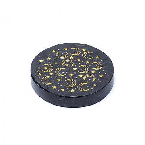 Δίσκος Μαύρης Τουρμαλίνης με Φεγγάρια & Αστέρια – Προστασία και Διαίσθηση