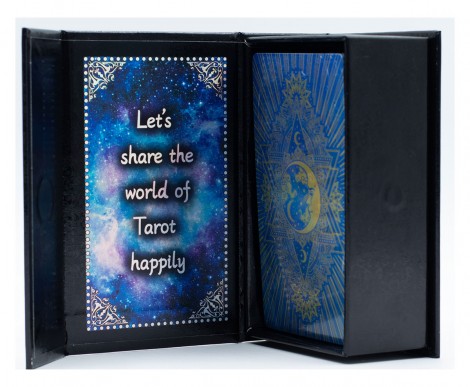 Moon Face Κάρτες Ταρώ με Μπλε Foil και Βιβλίο Οδηγιών