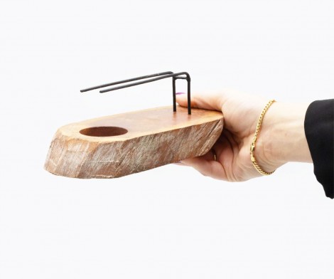 Ξύλινη Βάση Καύσης για Smudge Stick & Palo Santo με Θέση Ρεσώ 22cm