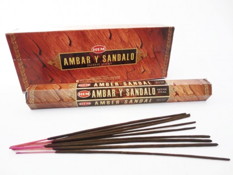 HEM Αρωματικά Στικ Amber & Sandalwood - Κεχριμπάρι & Σανταλόξυλο
