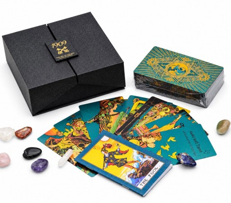Πολυτελές Σετ Ταρώ Gold & Turquoise – 1909 Mystical Tarot