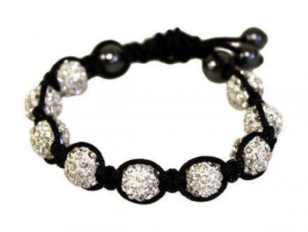 Βραχιόλι Shamballa Λευκό με Κρυστάλλους