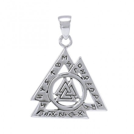 Valknut με Ρούνους για Δύναμη και Προστασία – Ασήμι 925°