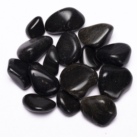 Βότσαλο Μαύρος Οψιδιανός - Golden Sheen Obsidian  2-4cm