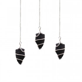 Εκκρεμές Ακατέργαστου Μαύρου Αχάτη – Black Agate
