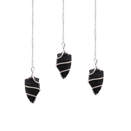 Εκκρεμές Ακατέργαστου Μαύρου Αχάτη – Black Agate