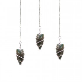 Εκκρεμές Ακατέργαστου Βρυώδη Αχάτη – Moss Agate