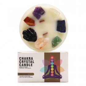 Κερί Εναρμόνισης με 7 Λίθους Τσάκρα – 7 Chakra Crystal Candle