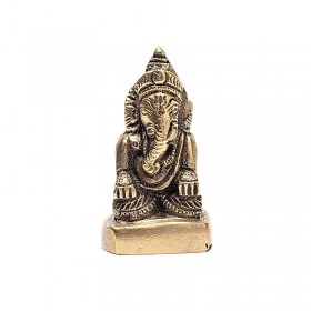 Μίνι Αγαλματίδιο Καθιστός Ganesha – Brass 5x3cm