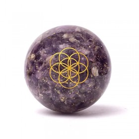 Οργονίτης Σφαίρα με Αμέθυστο & Seed of Life 7cm