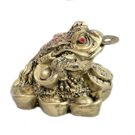 Feng Shui Βάτραχος σε Ingot Πλούτου & Ευημερίας 7x5cm