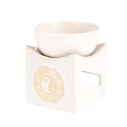 Λευκός Κεραμικός Αρωματιστής - Yin Yang 8cm