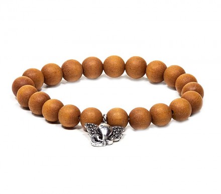 Μάλα Βραχιόλι Σανταλόξυλο - Sandalwood & Ganesh 8mm